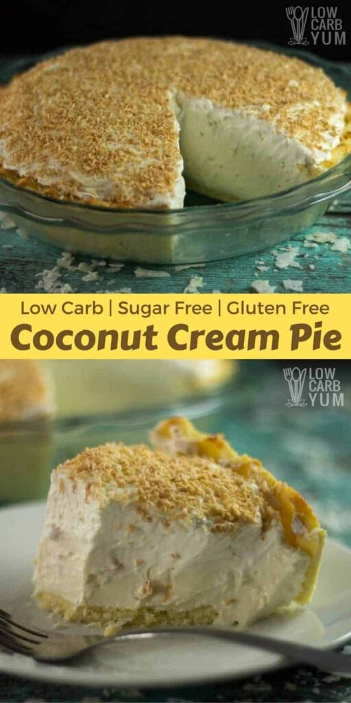 Sugar Free Coconut Cream Pie - Gluten Free | Low Carb Yum