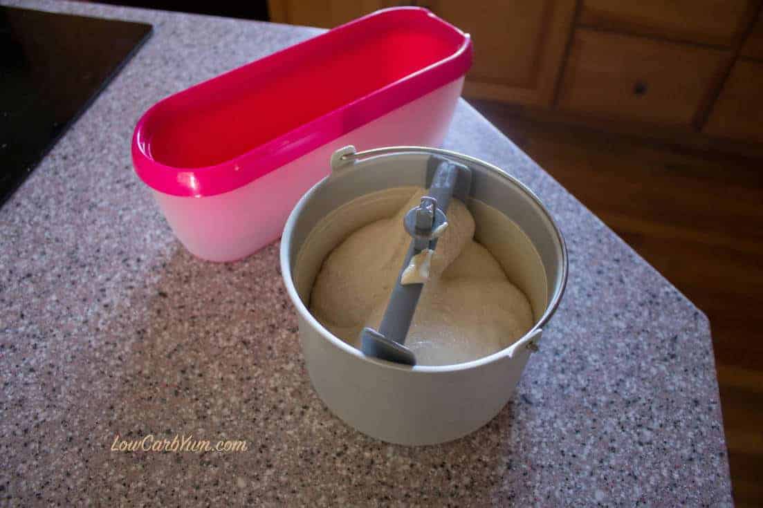 transferring sugar free coffee ice cream freezer container