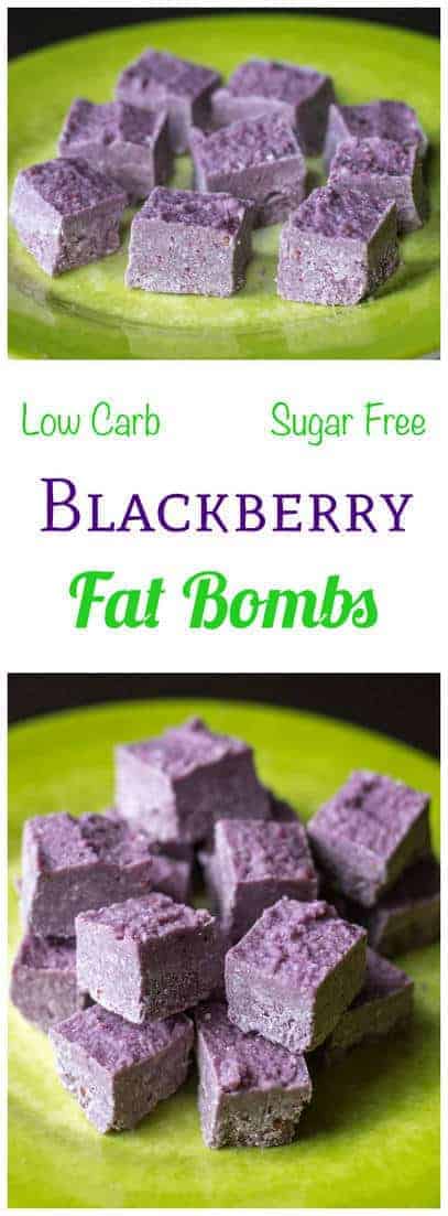 These sugar free blackberry coconut fat bombs are low carb and Paleo. Eat them between meals to stay in ketosis on a ketogenic diet during weight loss. | LowCarbYum.com