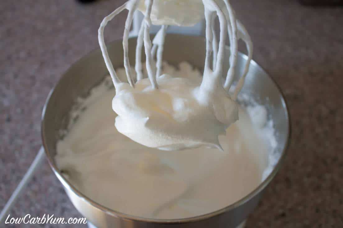 egg whites whipped to stiff peaks