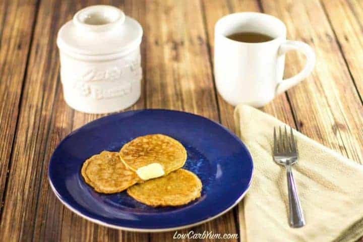 flourless cinnamon Egg Fast pancakes with butter