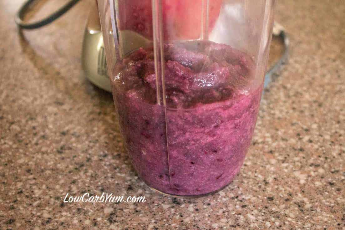 making low carb blackberry coconut fat bombs blender