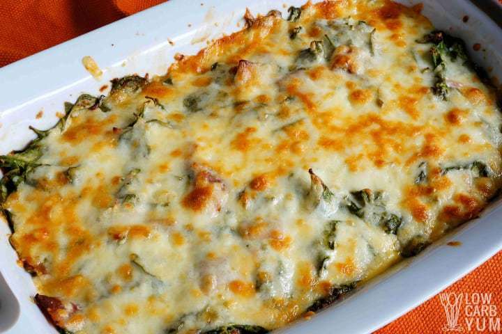 Baked casserole in pan