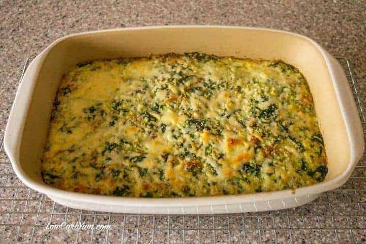 Ham and Cauliflower Rice Casserole with Spinach - Keto | Low Carb Yum