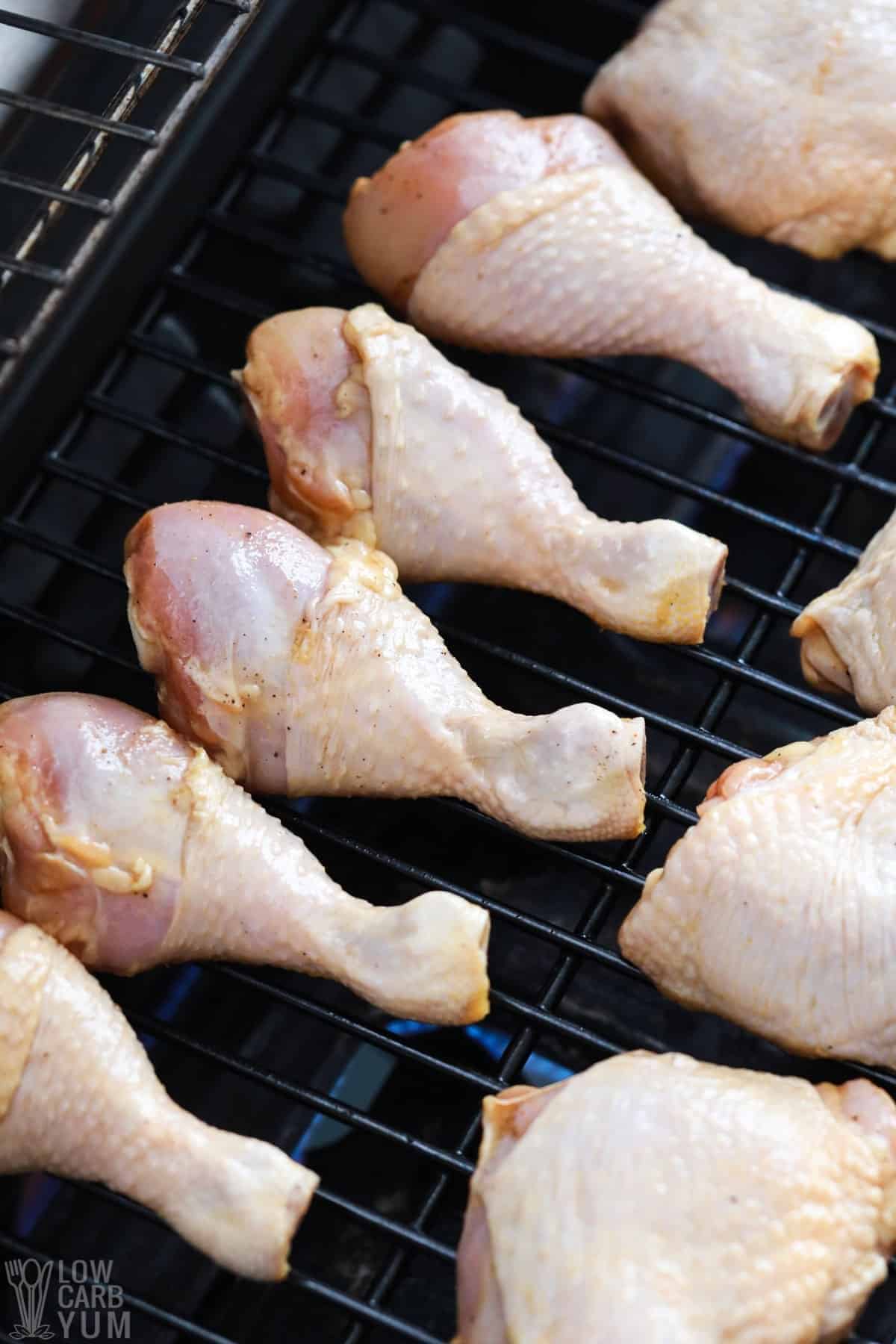 marinated chicken on grill