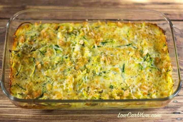 Baked spiralized zucchini casserole