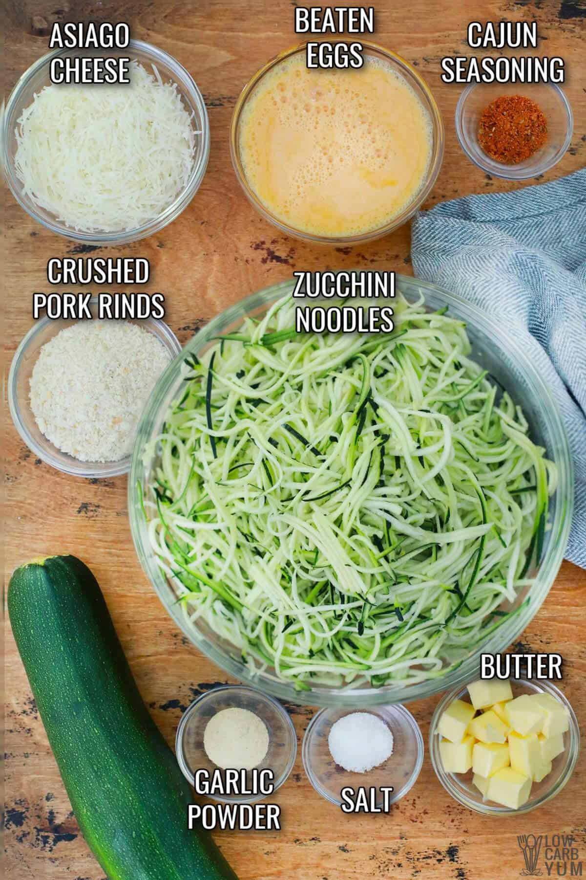 ingredients for zucchini noodle casserole recipe