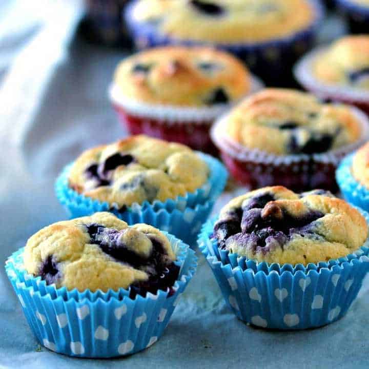 Muffins aux Myrtilles à Faible teneur en Glucides