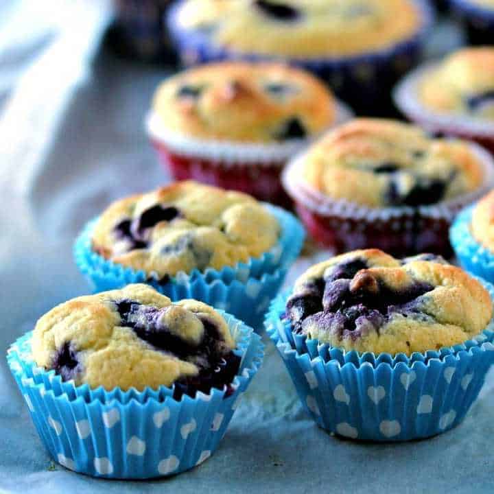 Muffins de Arándanos bajos en Carbohidratos