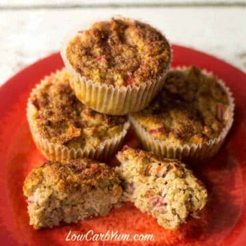 Cinnamon Rhubarb Muffins - Gluten Free Low Carb
