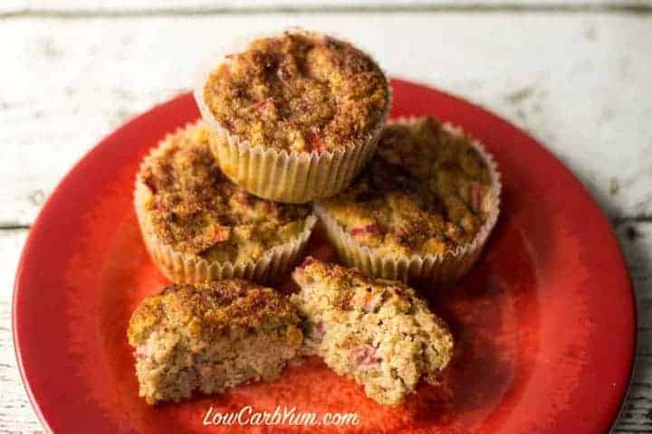 Cinnamon Rhubarb Muffins - Gluten Free - Low Carb Yum