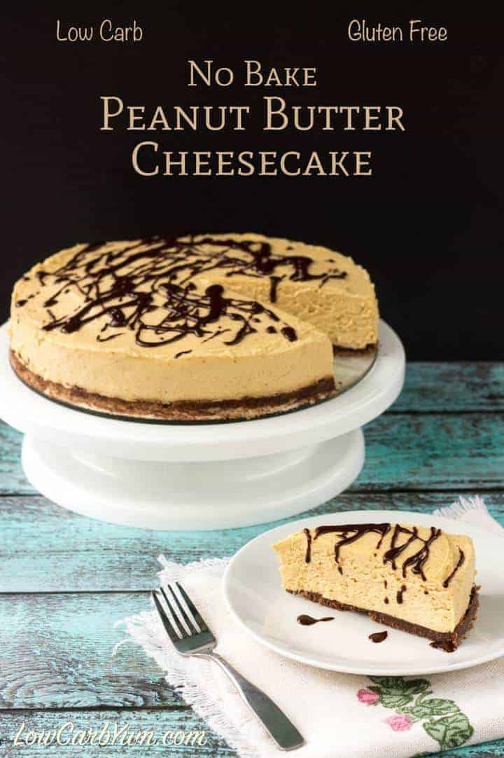 low carb keto no bake peanut butter cheesecake recipe