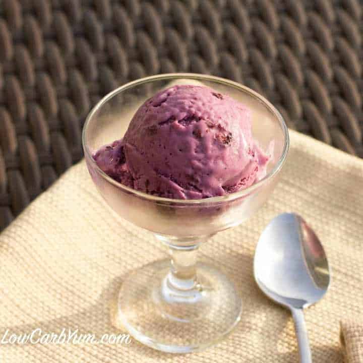 Low Carb Blueberry Coconut Lime Ice Cream