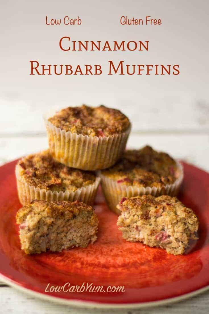 Cinnamon Rhubarb Muffins - Gluten Free - Low Carb Yum