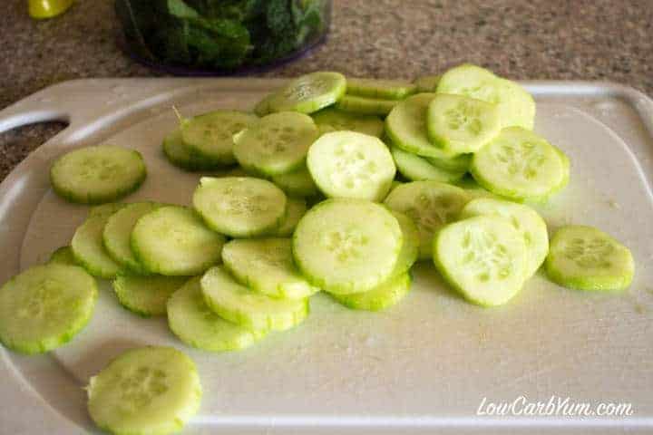 sliced cucumbers