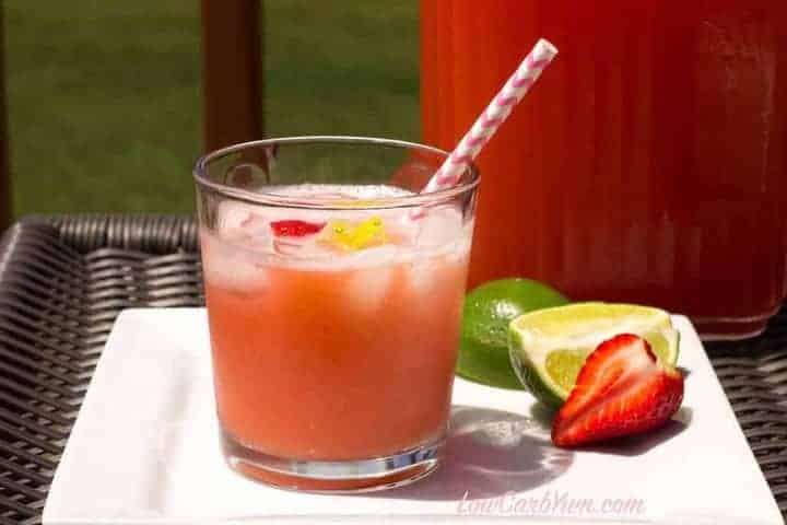 Sugar free low carb strawberry limeade drink