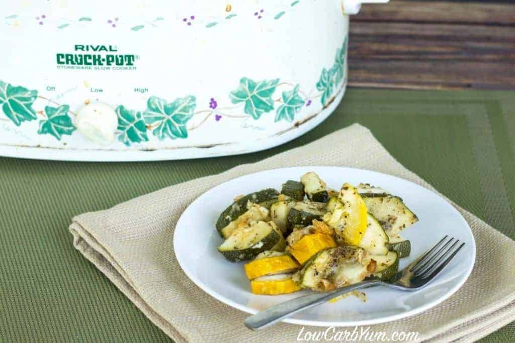 Crock Pot Zucchini and Yellow Squash Casserole Low Carb Yum