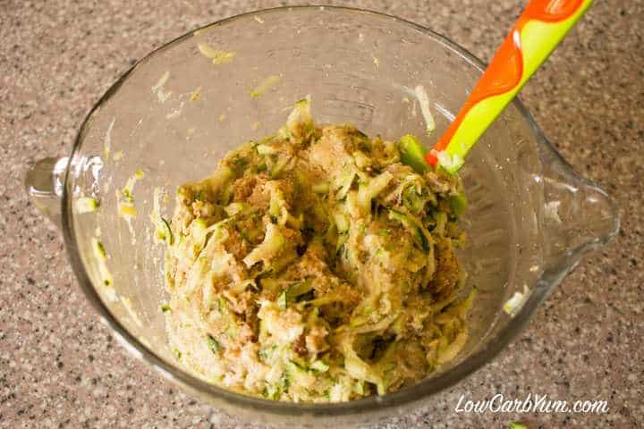 Crock pot zucchini bread batter in bowl