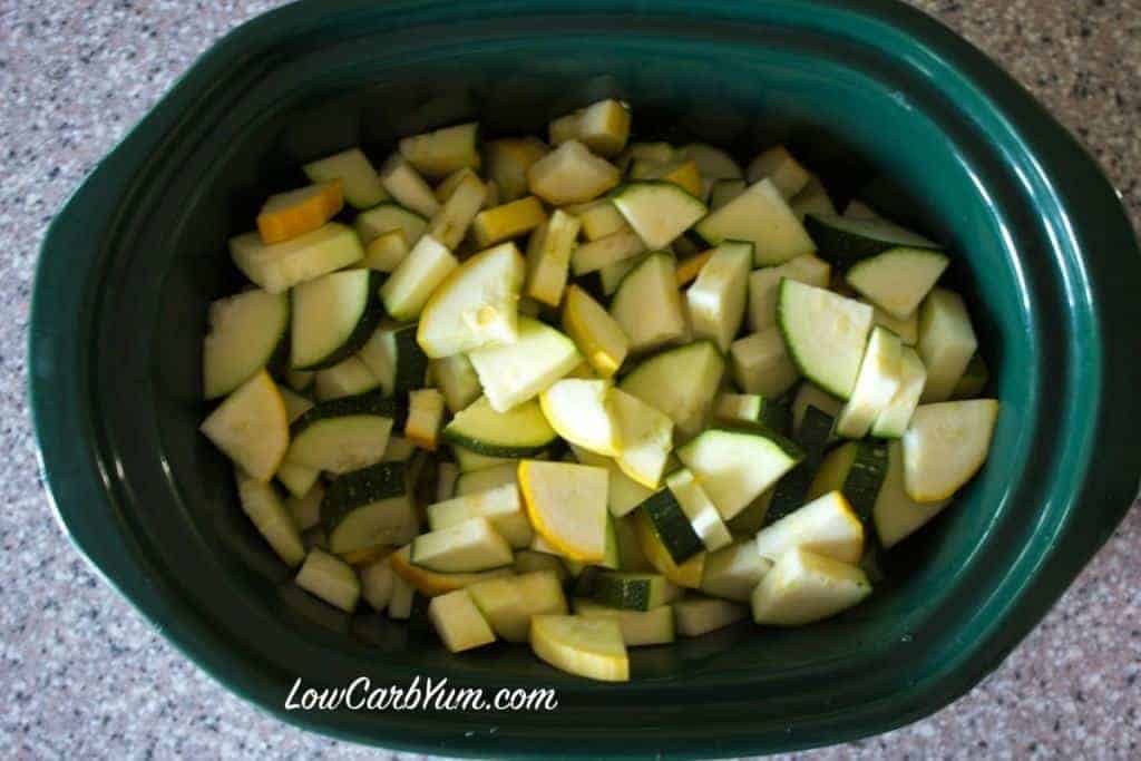 Crock Pot Zucchini and Yellow Squash Casserole Low Carb Yum