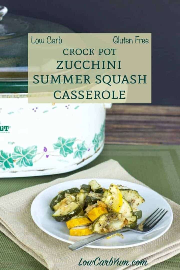 Crock Pot Zucchini and Yellow Squash Casserole - Low Carb Yum
