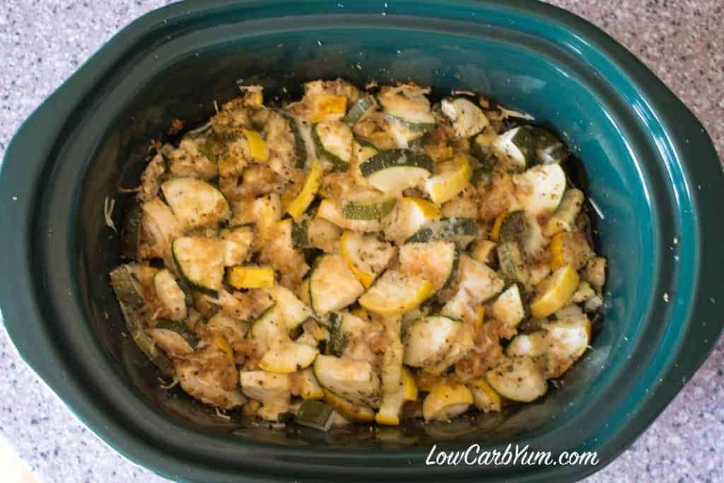 Crock Pot Zucchini and Yellow Squash Casserole Low Carb Yum