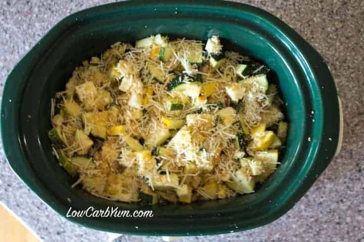 Zucchini Summer Squash in Crock Pot Cheese