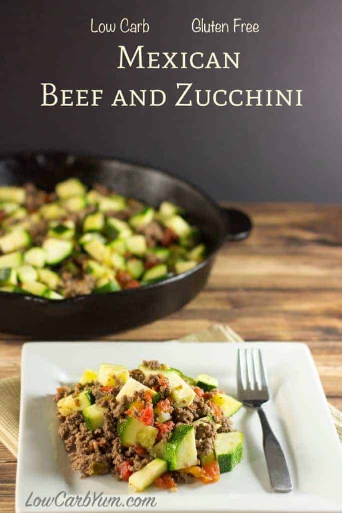 Easy Ground Beef Zucchini Tomato Skillet Dish Cover