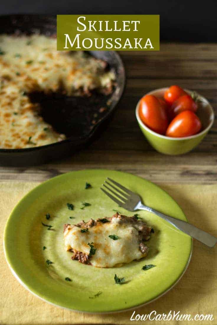 gluten free low carb skillet moussaka