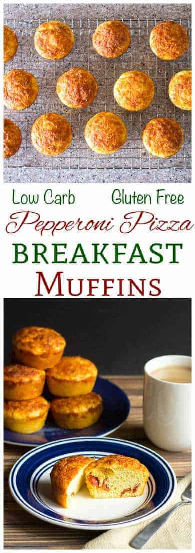 If you like cold pizza for breakfast, you will love these low carb gluten free pepperoni pizza muffins. Enjoy a healthy portable keto breakfast on the go!