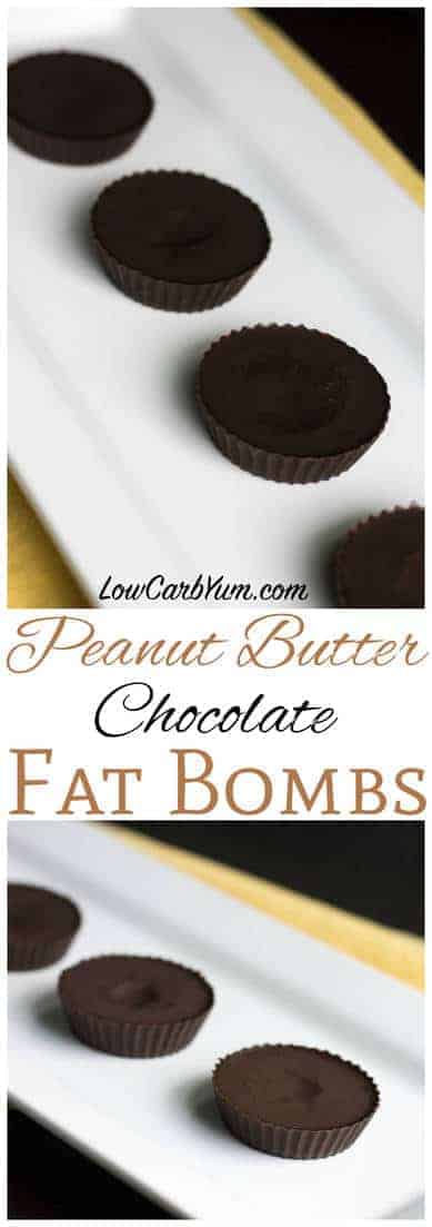 Do you love chocolate and peanut butter? Satisfy your craving with this chocolate peanut butter keto fat bomb recipe. A perfect ketogenic snack! | LowCarbYum.com