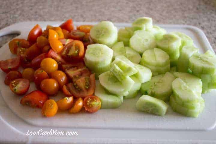 tomatoes and cucumbers