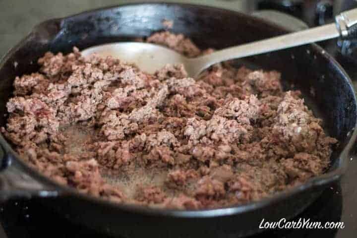 brown ground beef skillet