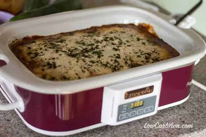 Crock Pot Ground Beef Eggplant Casserole - Low Carb Yum