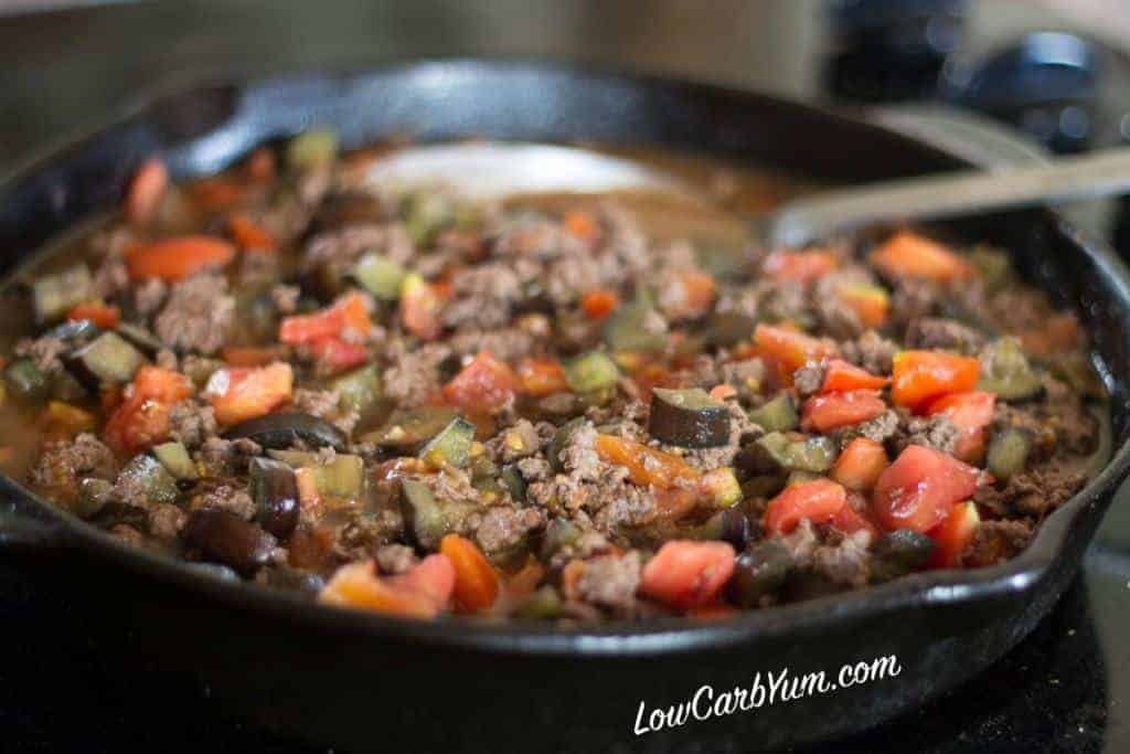 Eggplant Ground Beef Skillet Recipe - Low Carb Yum