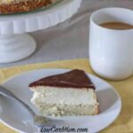 Gluten free low carb Boston cream cheesecake slice