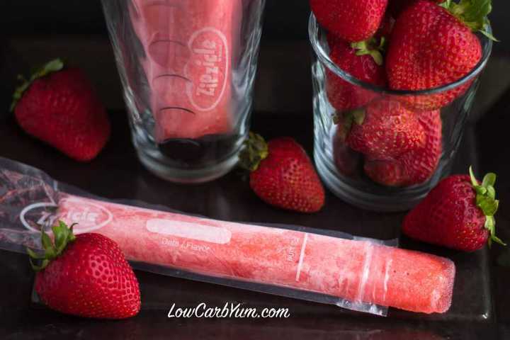 Strawberry Low Carb Popsicles Freezer Pops