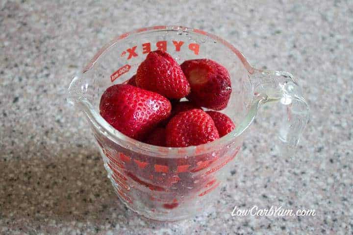 Fresas en vaso Pyrex