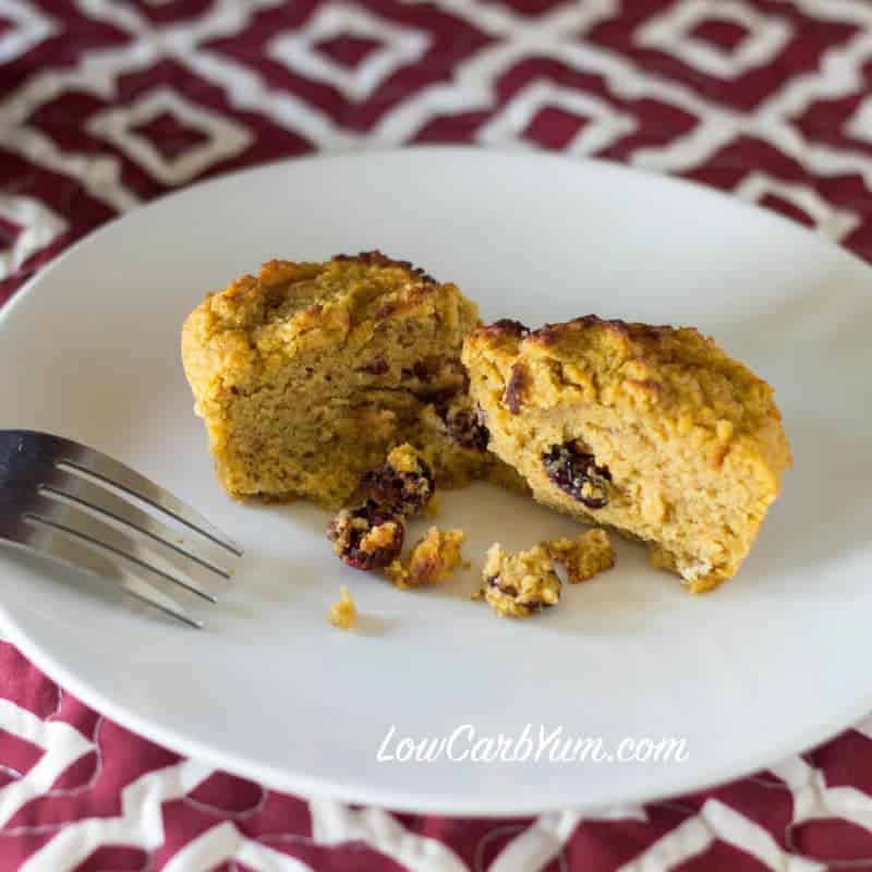 Coconut Flour Cranberry Pumpkin Muffins