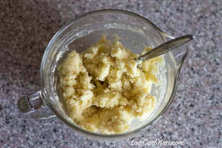 coconut flour cookie dough mixture in bowl