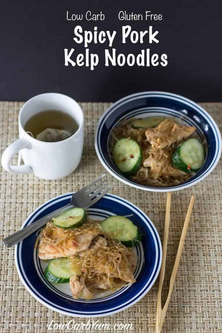 keto spicy pork with kelp noodles