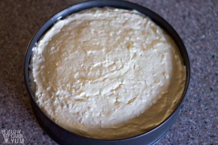 Cheesecake filling before baking