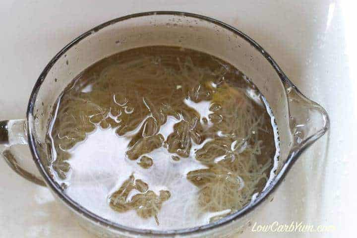 Soaking konaberry kelp noodles