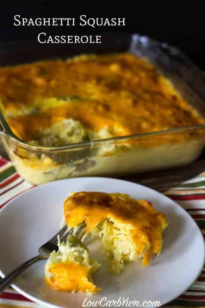 Cheesy Broccoli Spaghetti Squash Casserole Low Carb Yum
