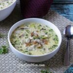 Low carb gluten free cream of chicken soup with bacon and mushrooms