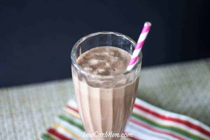 keto milkshake with straw