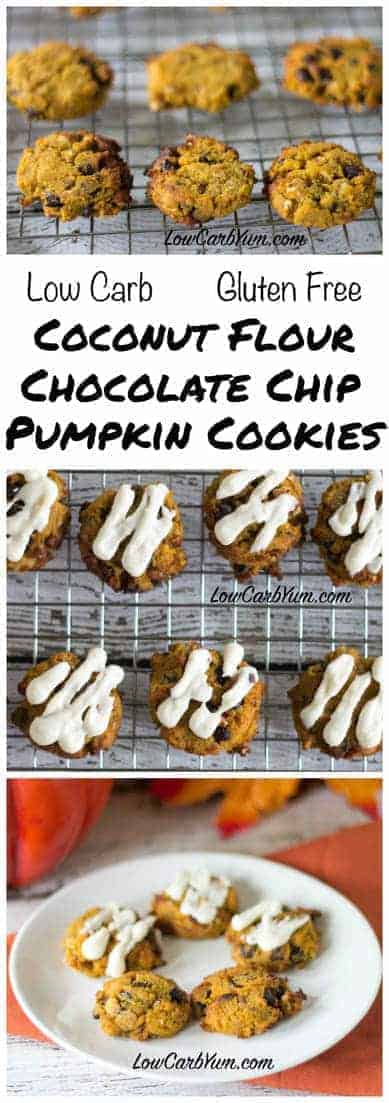 Need another coconut flour recipe? Try these delicious low carb chocolate chip pumpkin cookies. They are perfect for snacking or sharing over the holidays.