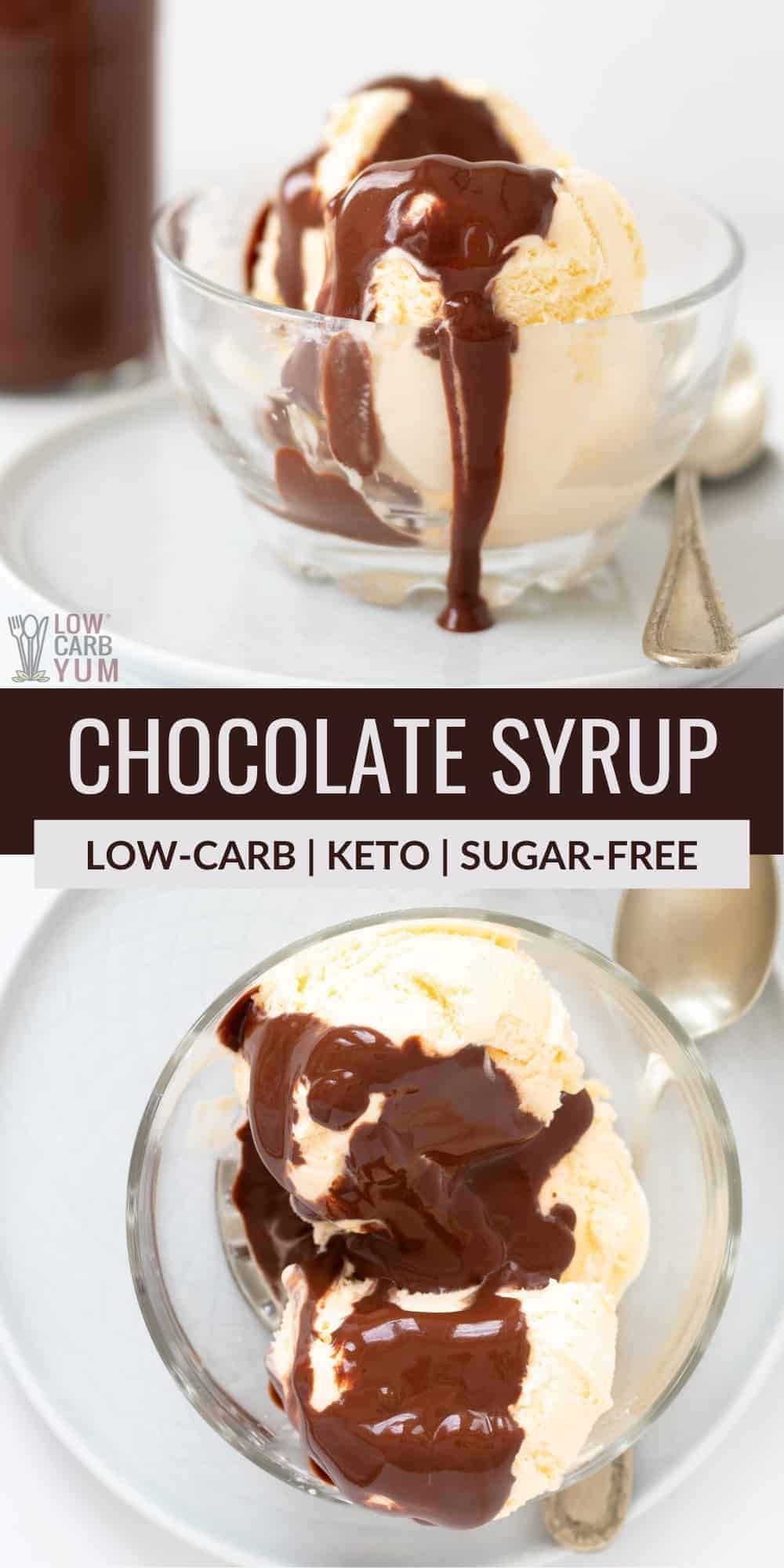 sugar free chocolate syrup pinterest image