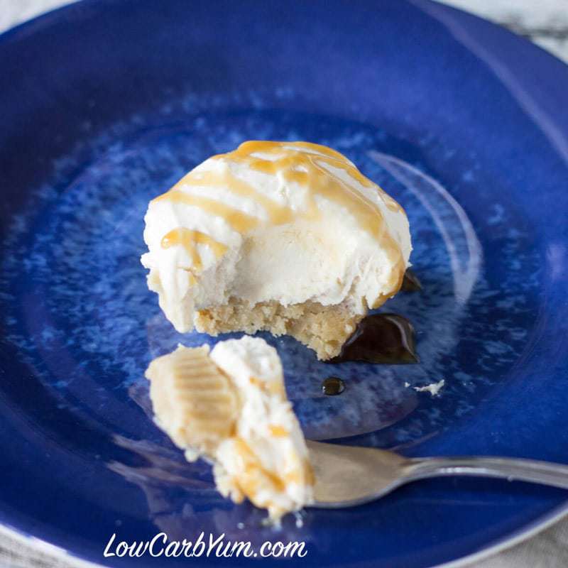 fork taking a bite out of mini ricotta dessert