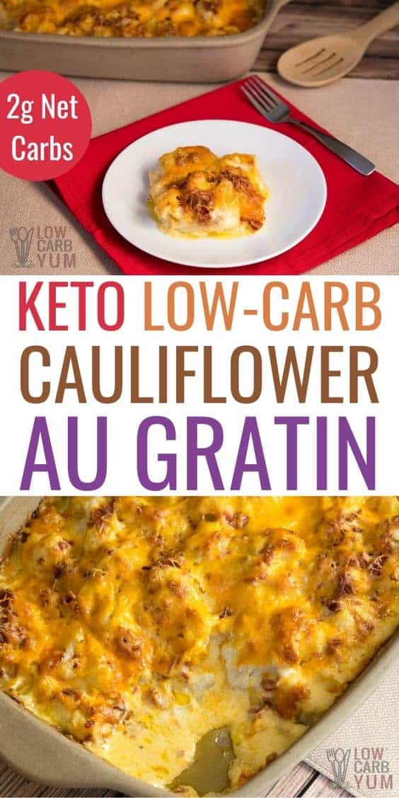 Cauliflower Au Gratin Keto Recipe Low Carb Yum