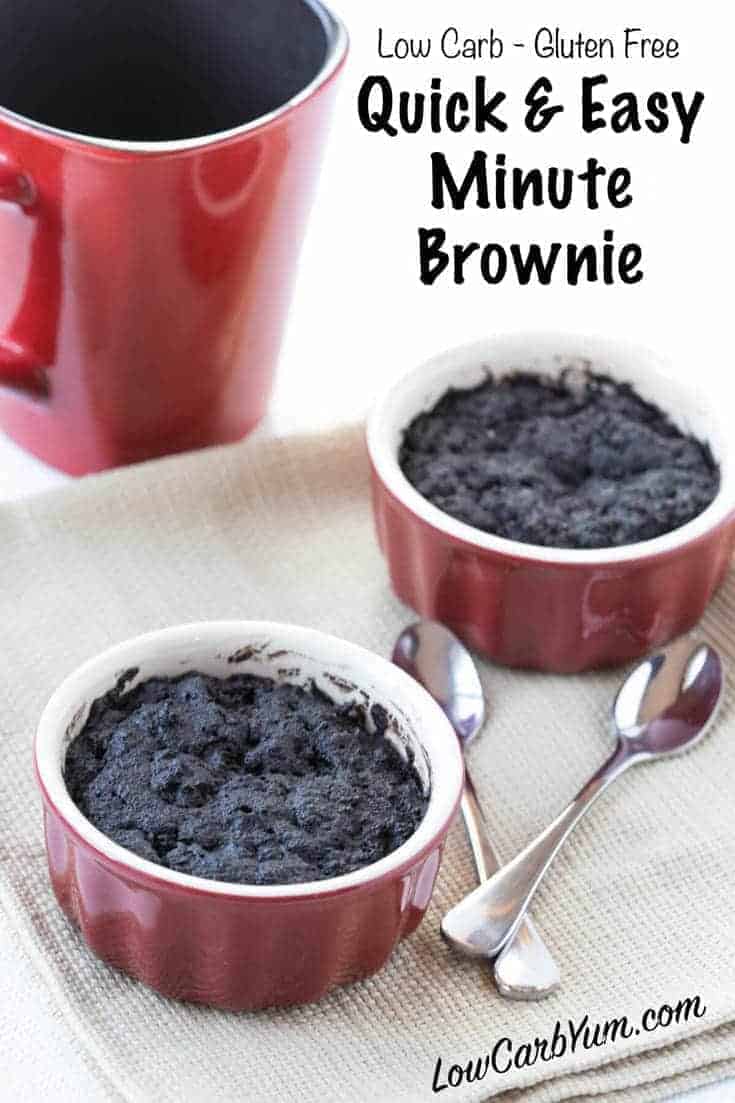 One Minute Chocolate Brownie in a Mug Cake | Low Carb Yum